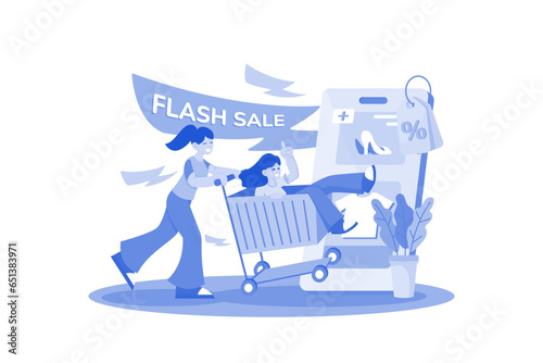 Customers take advantage of flash sale promotions to make purchases.