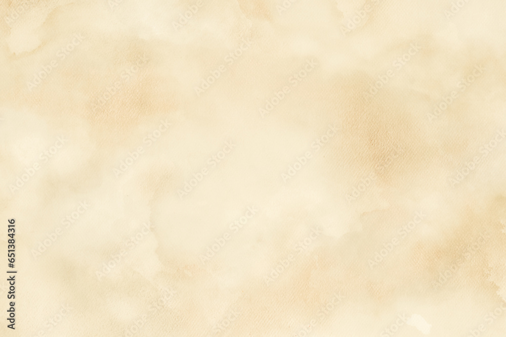 Obraz premium Abstract beige painted watercolor paper background texture, digital painted for template