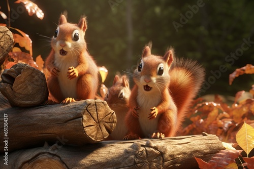 squirrel in the forest, Generative AI #651384317
