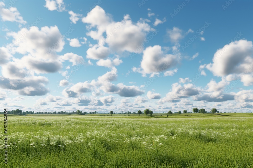 field and blue sky, Generative AI