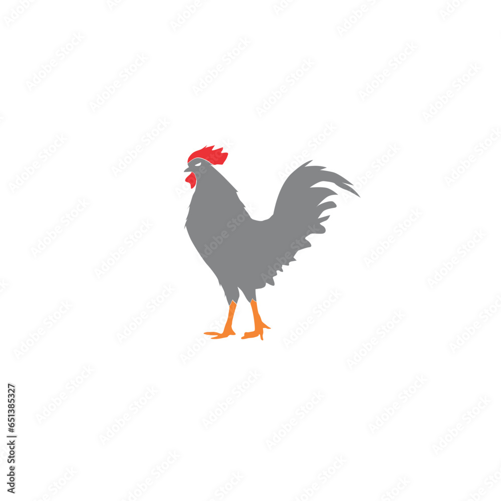 Fototapeta premium Chicken rooster silhouette