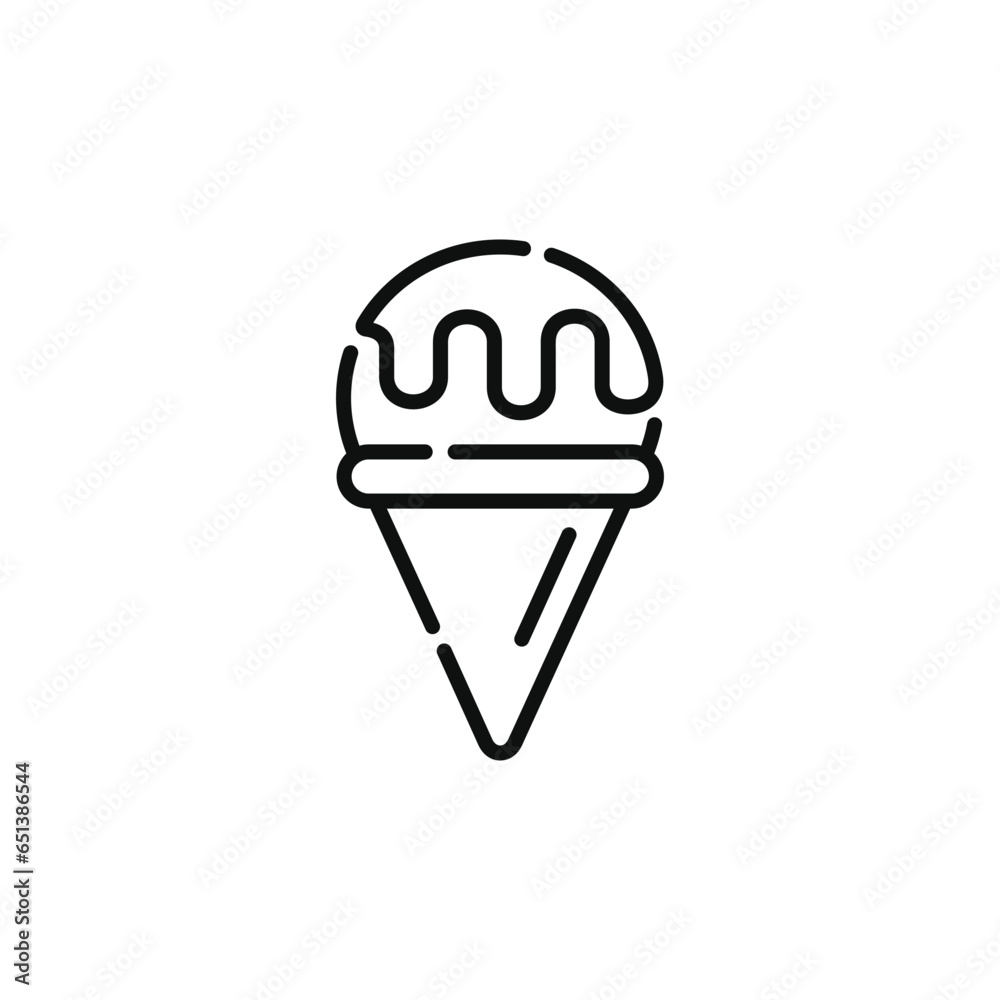 Ice cream line icon isolated on white background Ice cream line icon isolated on white background