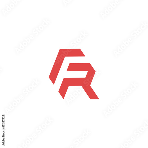 Abstract initial letter FR or RF logo photo