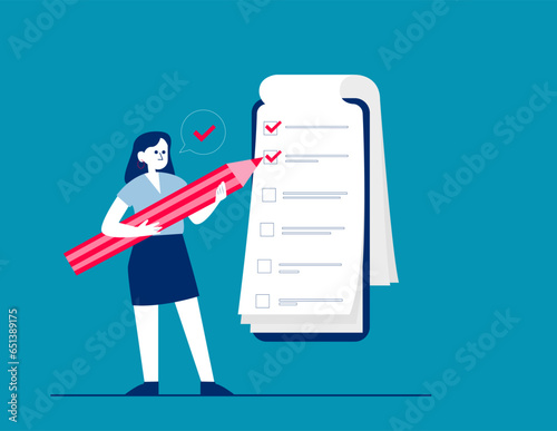 Person with task . Business vector illustration concept