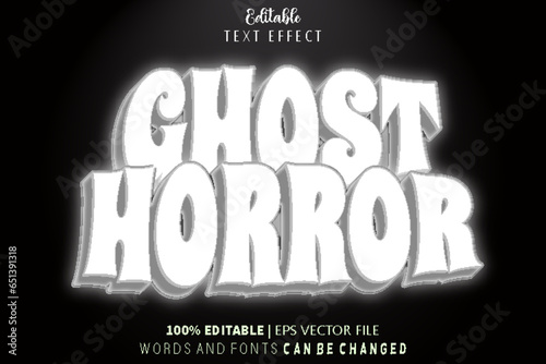 Ghost Horror Editable Text Effect Emboss Cartoon Style