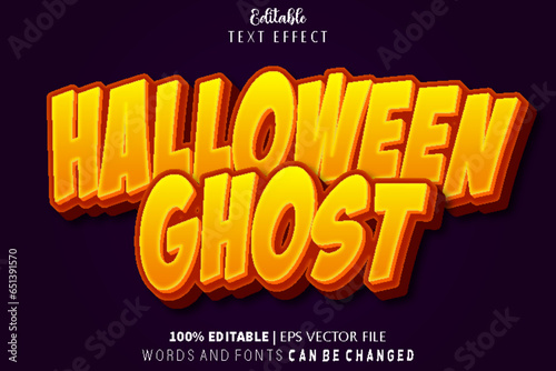 Halloween Ghost Editable Text Effect Emboss Cartoon Style