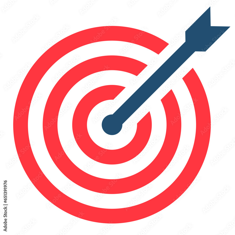 vector icon of arrow hitting target vector icon of arrow hitting target