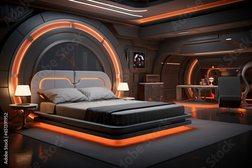 concept of futuristic smart bedroom for modern living © Taha