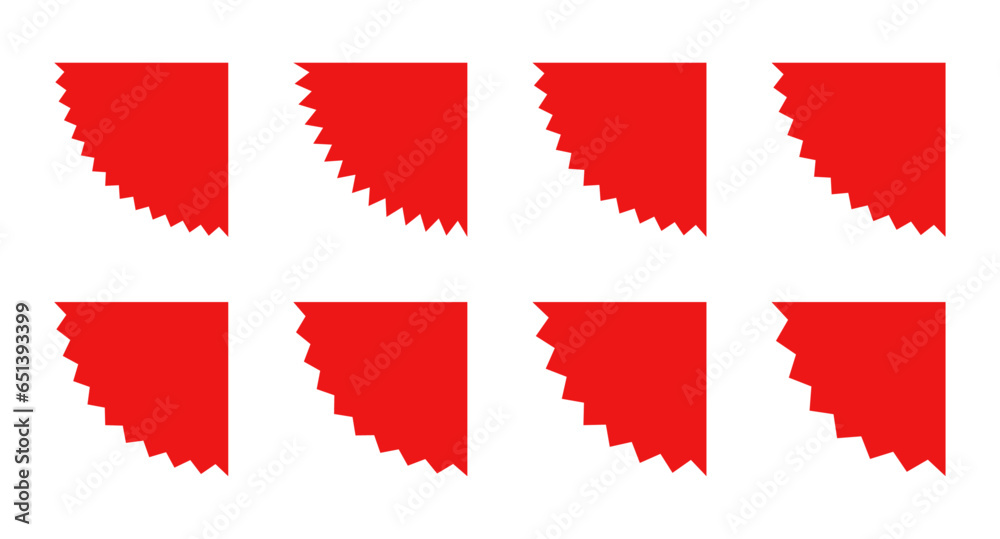 Red corner starburst sticker set