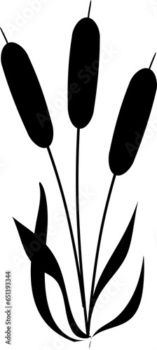 Pond reed silhouette, reed clipart, grass silhouette 