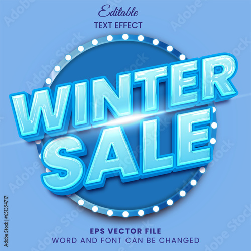 Winter sale special promotion 3d editable vector text effect