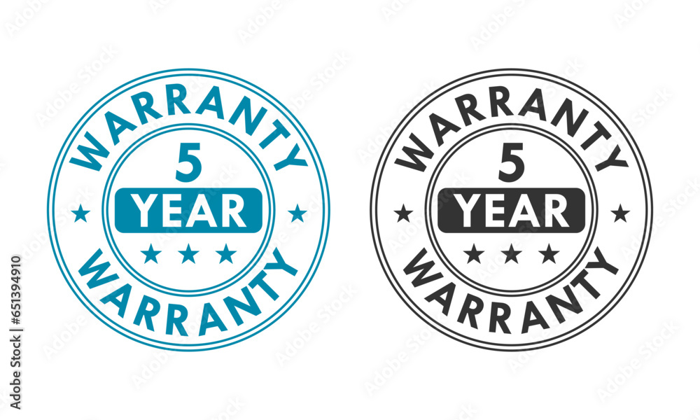 Obraz premium 5 years and lifetime warranty label template illustration