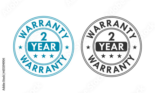 2 years and lifetime warranty label template illustration