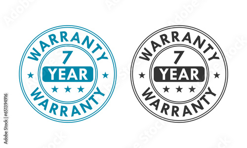 7 years and lifetime warranty label template illustration