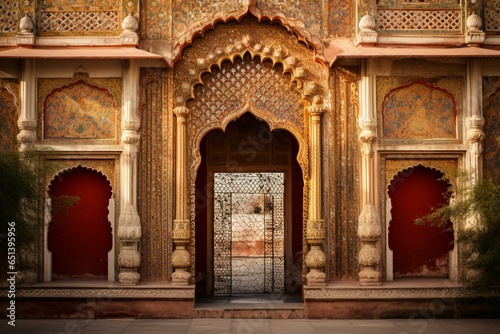 Gate, goddess, palace, Jaipur. Generative AI