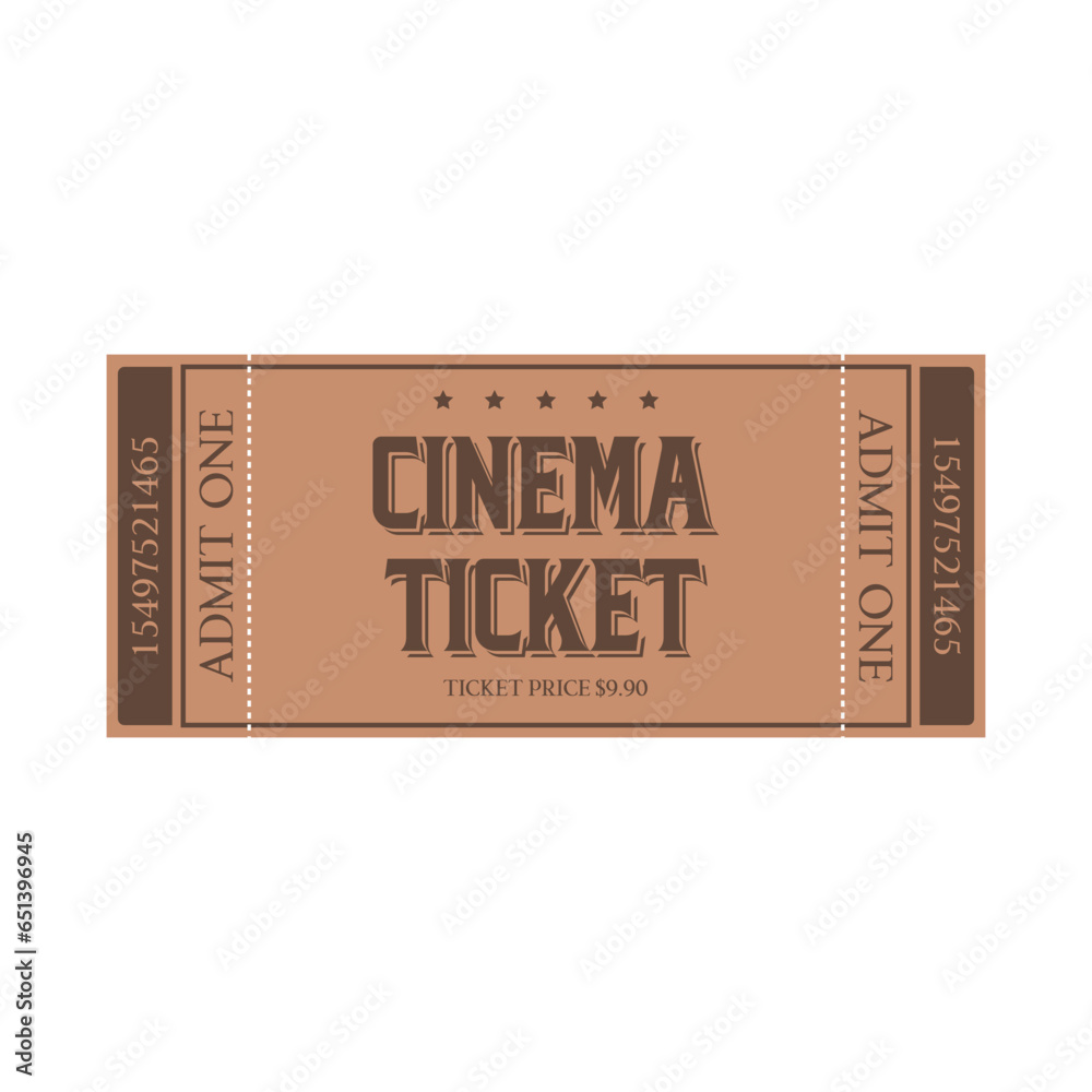 Cinema vector tickets isolated on white background. Realistic front view illustration. Vector illustration. Cinema vector tickets isolated on white background. Realistic front view illustration. Vector illustration.