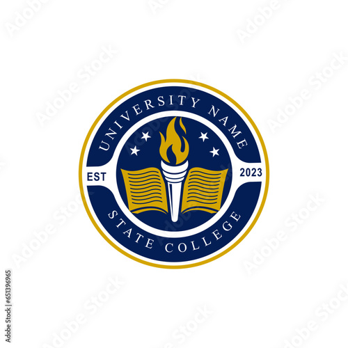 University college school badge logo design vector image. Education badge logo design. University high school emblem