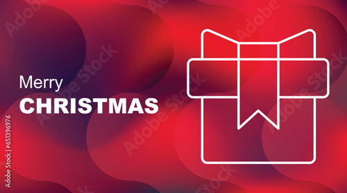 Happy Christmas greetings gift box for corporate business background with a simple stroke burst