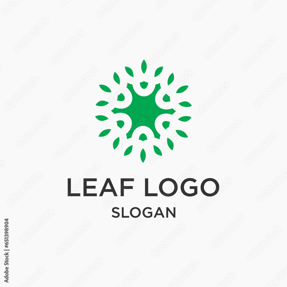 Green leaf logo template vector illustration design Green leaf logo template vector illustration design