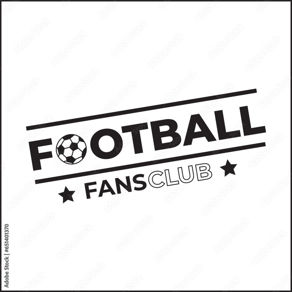 vector design illustration of football fans club text in black and