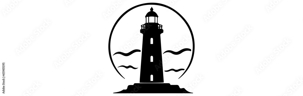black and white sketch of a lighthouse 