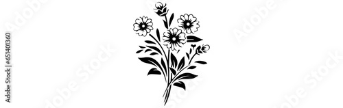 Fototapeta Naklejka Na Ścianę i Meble -  black and white sketch of a flowers