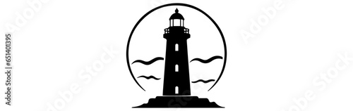 black and white sketch of a lighthouse  photo