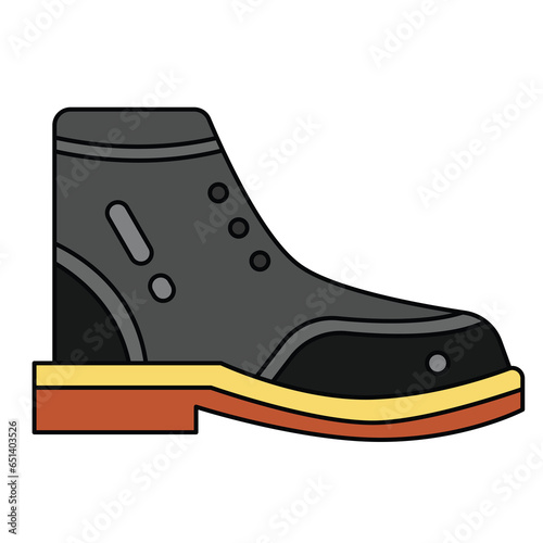 brague boots black leather illustration