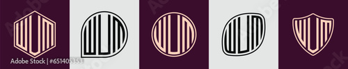 Creative simple Initial Monogram WUM Logo Designs. photo