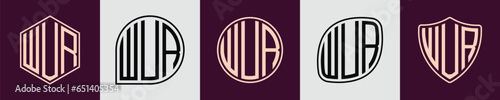 Creative simple Initial Monogram WUR Logo Designs. photo