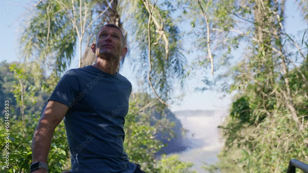 Male Observing The Surrounding Natural Environment Male Observing The Surrounding Natural Environment