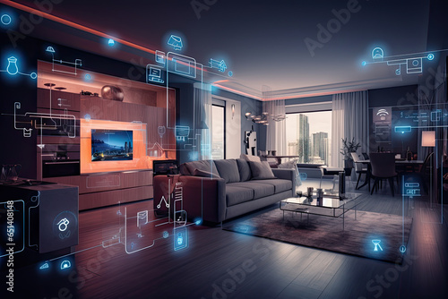 Smart home interface with augmented realty of iot object interior design