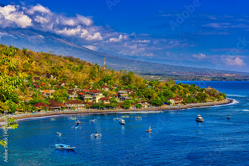 Bali beachside town of Amed on the north coast photo