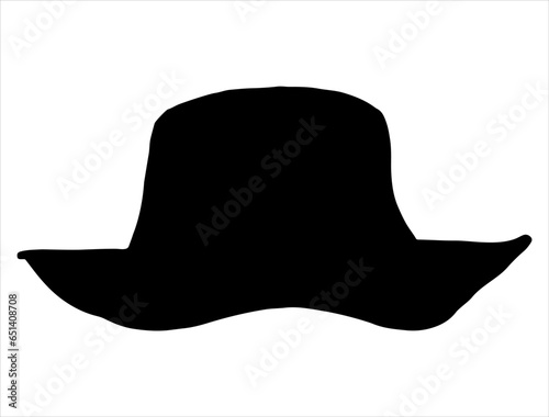 Safari hat silhouette vector art white background