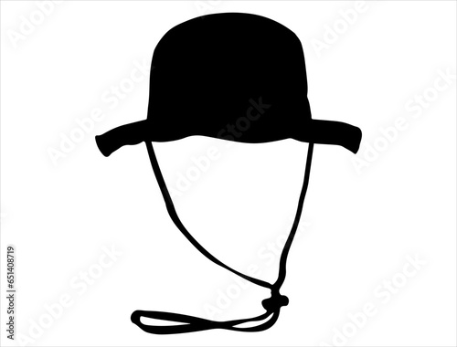 Safari hat silhouette vector art white background