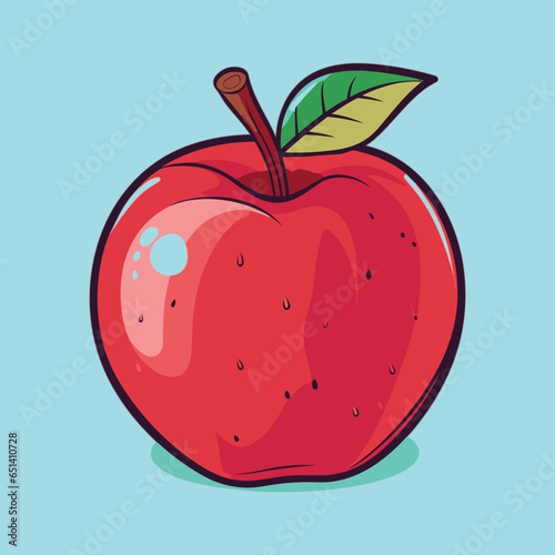 vector apple fruit cartoon icon illustration