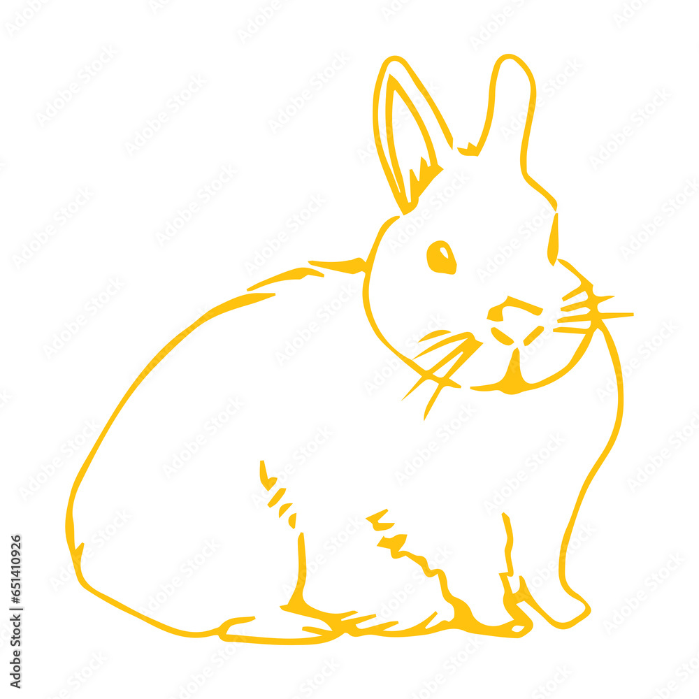 Obraz premium Digital png illustration of yellow bunny on transparent background