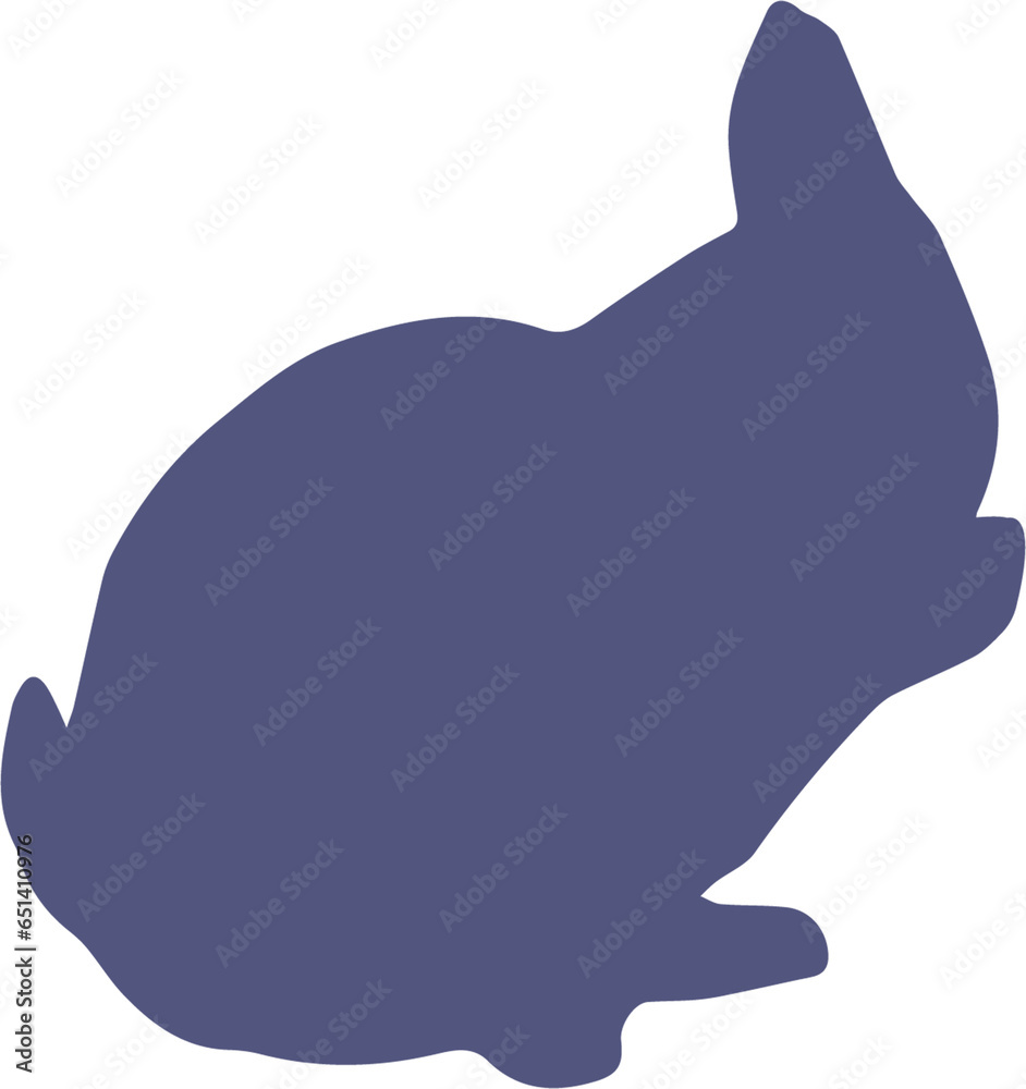 Fototapeta premium Digital png illustration of dark blue rabbit silhouette on transparent background