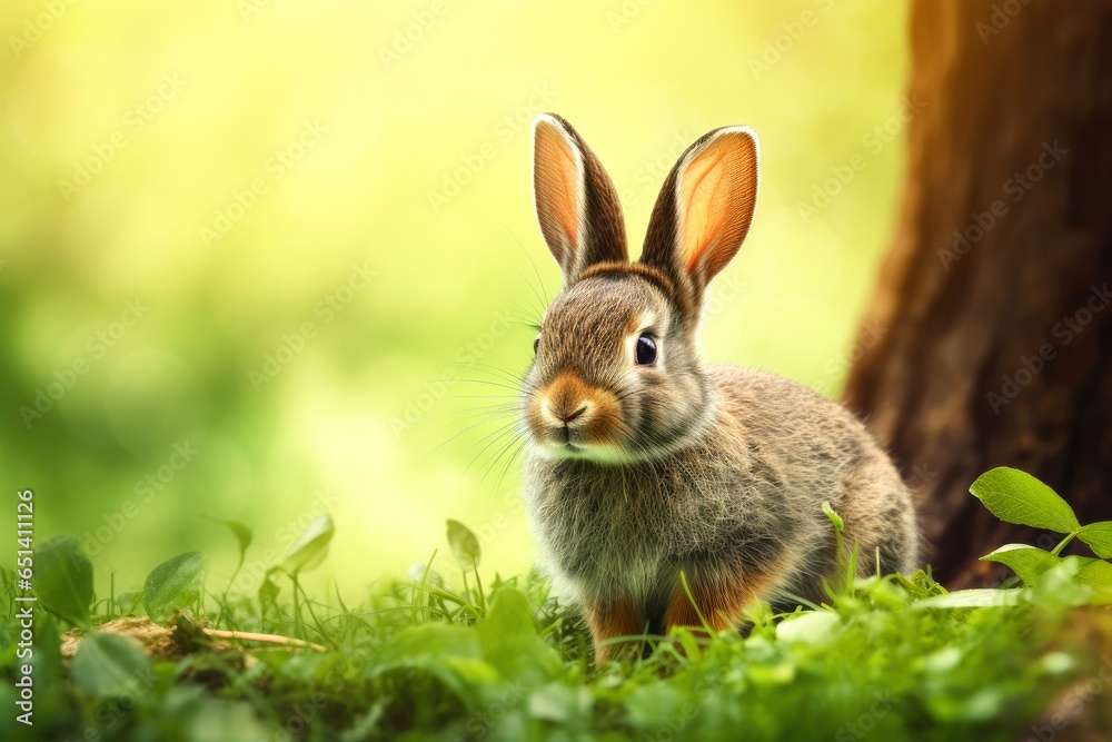 Close-up of cute rabbit with beautiful bokeh background Close-up of cute rabbit with beautiful bokeh background