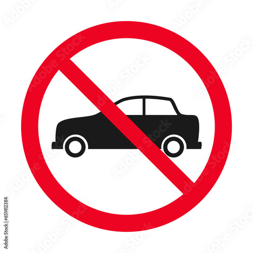 No car allowed prohibition vector icon sign Do not drive symbol, no cars entry isolated on white background.illustration