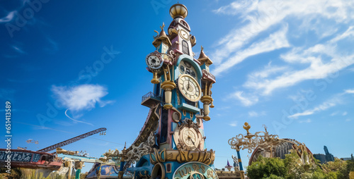 big ben clock tower, The amusement parks large clock tower long vertical hd wallpaper