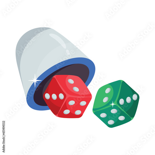 Dice vector colorful stickers Icon Design illustration. EPS 10 File