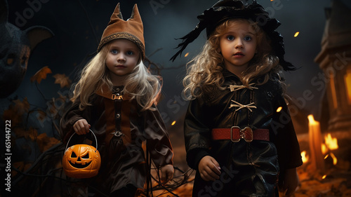 Kids In Spooky Halloween Attire