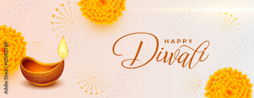 decorative happy diwali celebration banner design