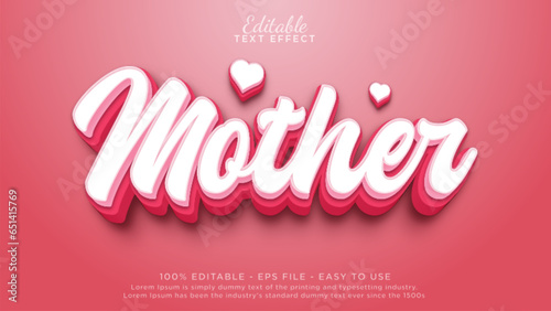 Mother 3d editable text effect