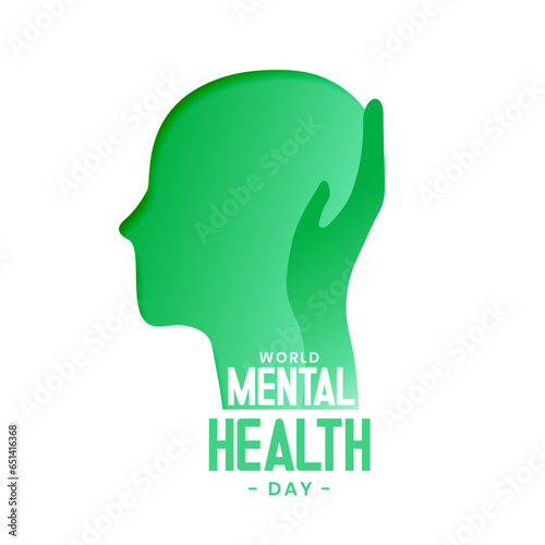 creative world mental heath day concept poster in papercut style