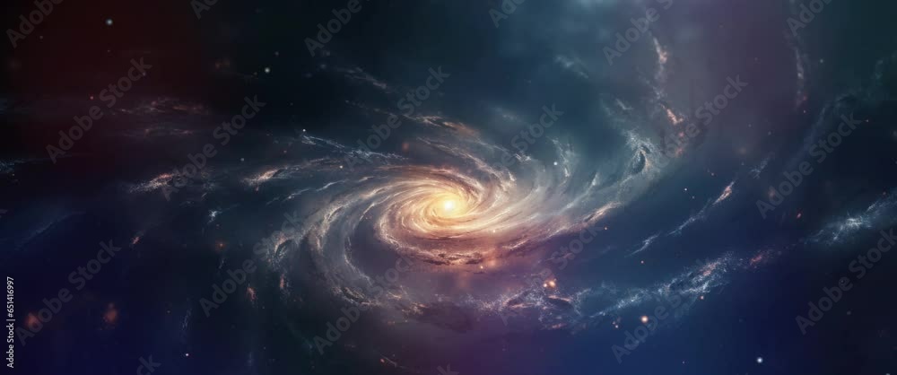 Anamorphic video spiral space galaxy cosmos background. Spiral galaxy in a black background. Anamorphic video spiral space galaxy cosmos background. Spiral galaxy in a black background.