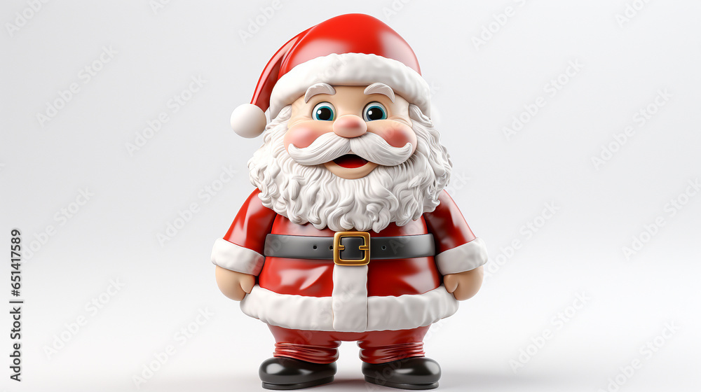 Santa claus ceramic figurine on white background Santa claus ceramic figurine on white background