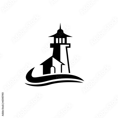 Lighthouse icon vector logo design template Pro Vector