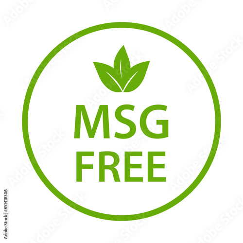 MSG FREE icon vector. Glutamate no added food package sign for your website design, logo, app, UI.illustration